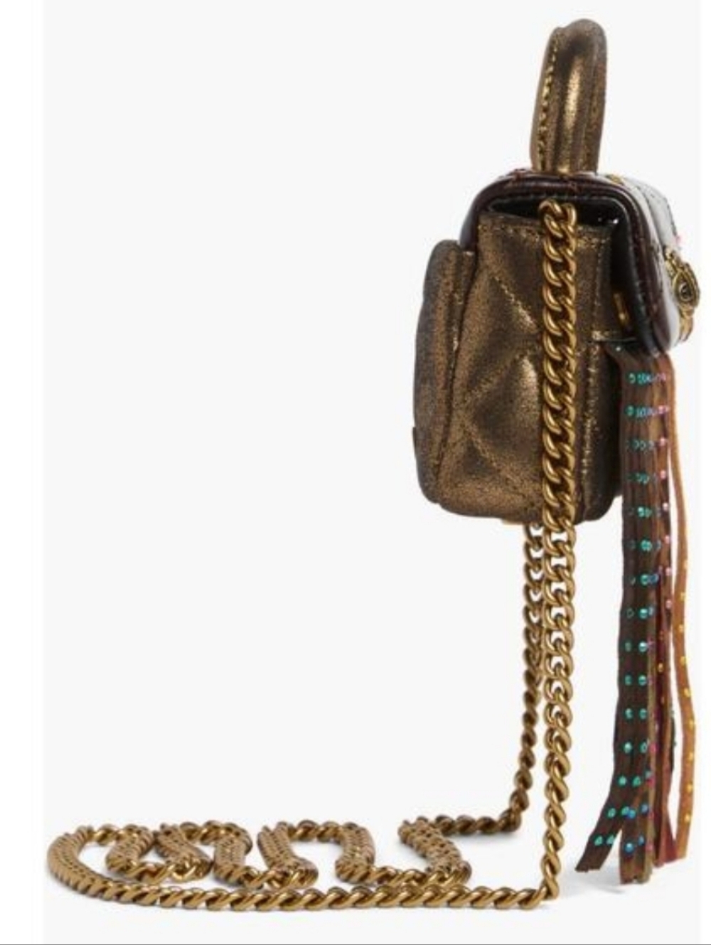 Kurt Geiger London Micro Kensington Leather Fringe - Picture 3 of 5